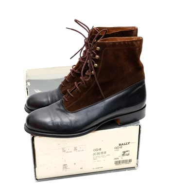 Vintage 90s Women's Bally Black Leather and Brown Suede Ankle Boots Size 39 1/2 - image 1 of 4