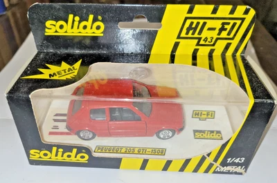PEUGEOT 205 GTI - 1508 SOLIDO 1/43 - Rossa -modellino automobile vintage in box - Immagine 1 di 4
