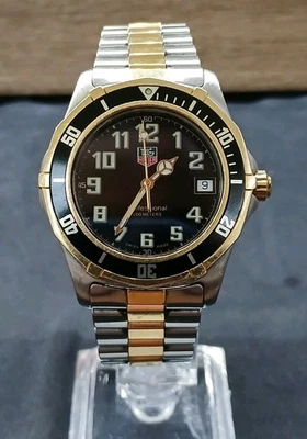 Reloj profesional Tag Heuer WM1120.BB0314 para hombre serie 2000 negro dorado plateado Foto 1 de 4