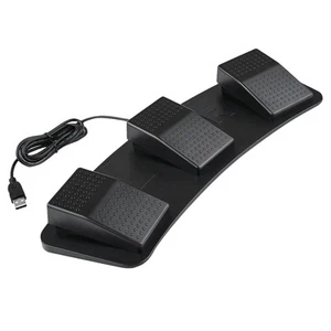 USB triple foot switch Keyboard Mouse control for play Black - FS3-P 37.5x15x4 - Picture 1 of 3
