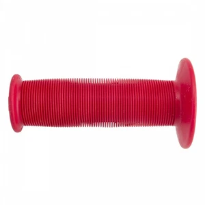 Bright Red ODI Mushroom Single Ply Grips with Flange - Vintage Style, Vibration - Picture 1 of 2