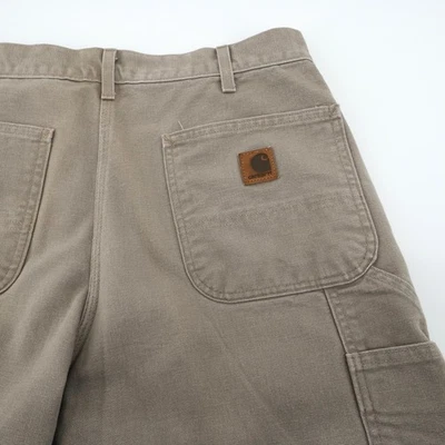 Pantalones de carpintero de lona caqui calce peto Carhartt B11 para hombre 34x32 defecto menor Foto 1 de 4