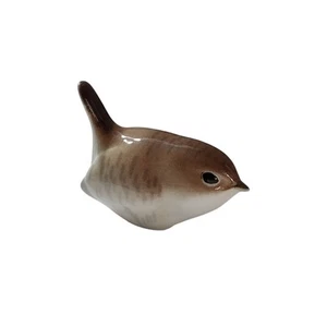 Vtg Lomonosov Porcelain Sitting Chubby Wren Bird Small Figurine Made in USSR  2" - Picture 1 of 8