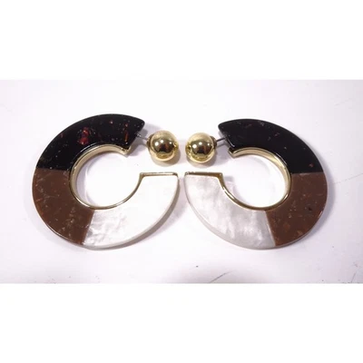 Banana Republic Women's Lucite RESIN Chunky Tortoise Hoop EARRINGS NWT 48  - Image 1 of 4