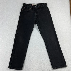 Levi's 505 Black Denim Jeans Mens 34x32 (FITS 31.5x29.5) Regular Straight Y2k - Picture 1 of 10