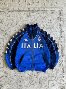Vintage 90s Kappa x Italia Football Soccer Jacket Size L Men's - Picture 1 of 24