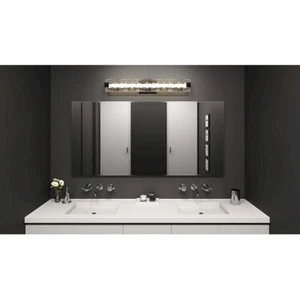 Quoizel Winter Large Bath Light, Matte Black/Clear Textured - PCWR8532MBK - Picture 1 of 1