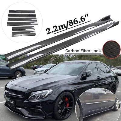 86.6“ Carbon Fiber Side Skirt+Rocker Panel Splitter Lip For Mercedes Benz W205 - Изображение 1 из 4