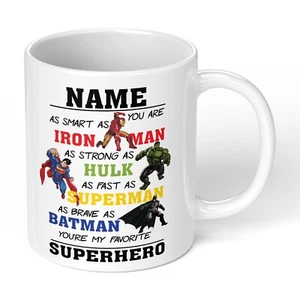 Taza Día del Padre con Nombre Personalizado y Tema Superhéroe Regalo Perfecto para Padre - Imagen 1 de 11