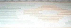 Mini Wallpaper Border Green Peach Textured Chair Rail Southwestern Style NEW - Picture 1 of 1