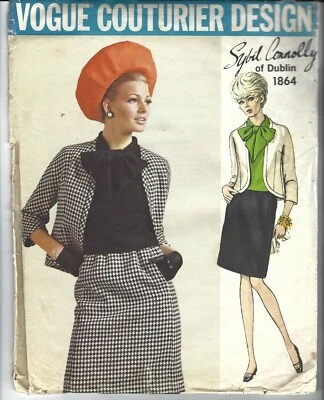 Vogue Designer Sewing Pattern 1864, Sybil Connolly Suit, Blouse, Size 10 Uncut - Image 1 of 2