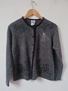 The Disney Store Wollmischung Strick Mickey Blumen Cardigan Top Gr. S - Bild 1 von 9