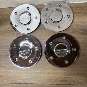 Lot Of 4- ROCK*STARR ALLOY WHEELS CAP522L185 CHROME WHEEL RIM CENTER CAP- Nice - Picture 1 of 17