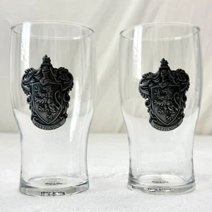 Two (2) Harry Potter Gryffindor Pint Glasses with Raised House Crest - Picture 1 of 4
