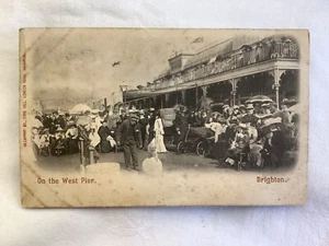 On The West Pier, Brighton, Sussex, Posted 1904 Mezzotint antique postcard - Picture 1 of 6