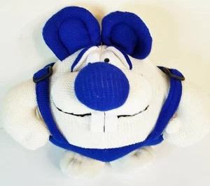 Cuddletown Friends Fat Mouse Blue White Preowned 10" tall 12" Wide Plush - Picture 1 of 5