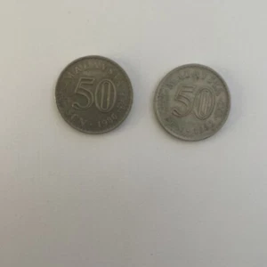 1982 & 1986 Mayalsia 50 Sen Coins (2) - Picture 1 of 2