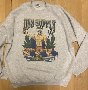 Vintage USS Supply AOE-6 XL Crewneck Sweatshirt US Navy Combat Support Ship 1996 - Bild 1 von 4