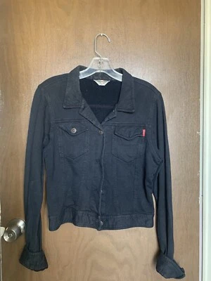 Chaqueta forrada de vellón recortada tejida negra Hard Tail Forever para mujer talla L Foto 1 de 2