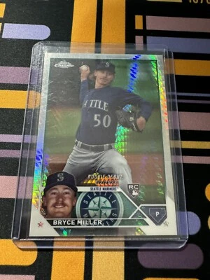 2023 Topps Chrome Update Bryce Miller Rookie Debut Prism Refractor RC #USC99  - Image 1 of 2