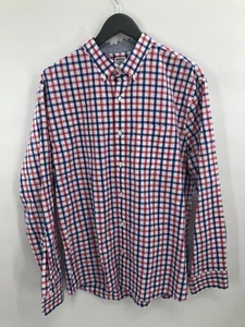 Bonobos Button Up Shirt Adult Extra Large Red Blue Long Sleeve Casual Mens - Picture 1 of 10