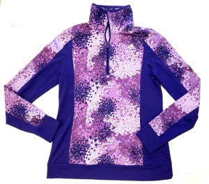 Adidas Climawarm Running Shirt Womens Medium Purple 1/4 Zip Mock Long Sleeve EUC - Picture 1 of 14
