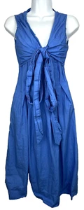 J. Crew Women's Maternity Breast Feeding Midi Blue Dress wtih Large Bow Size 4 - Picture 1 of 7