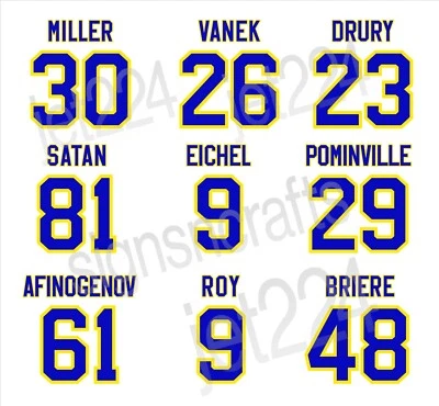 Calcomanía adhesiva Buffalo Sabres Miller Vanek Drury Afinogenov Pominville Eichel + Foto 1 de 4