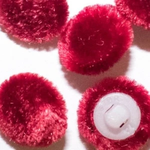 UN PEQUEÑO BOTÓN DE TERCIOPELO DE SEDA, ROJO OSCURO, TAMAÑO: 11,5 MM, ESPALDA BLANCA, CALIDAD SUPERIOR - Imagen 1 de 4