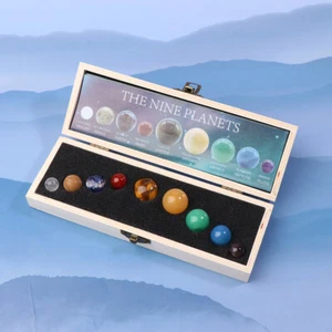 Nine Planets Solar System Model Crystal Ball Gemstone Space Home Decor Gifts * - Afbeelding 1 van 13