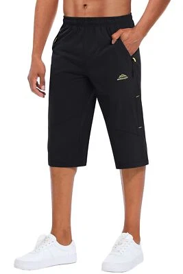 Pantalones cortos capri deportivos para correr deportes de 3/4 de longitud para hombre al aire libre caminar senderismo Foto 1 de 4