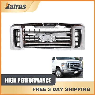 Front Chrome Grille Assembly FO1200507 For 2008-2021 Ford E-350 Super Duty - Image 1 of 4