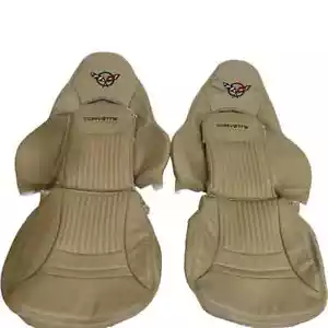 CORVETTE C5 SPORTS 1997-2004 FAUX LEATHER SEATCOVERS IN FOAN COLOUR - Picture 1 of 1