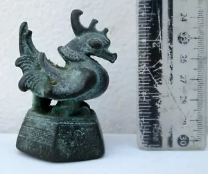 SUPER RARE! 19th Century Bronze Opium Weight Hamsa Bird 324g - Picture 1 of 4