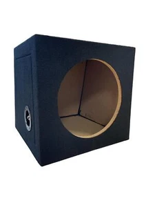 10" Sealed Empty Sub Box Subwoofer Enclosure 20L MDF Black Carpted Boom Bass Box - Picture 1 of 7