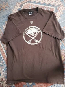 Gebrauchtes braunes Herrenhemd Größe Large Buffalo Sabres Reebok SS - Bild 1 von 4