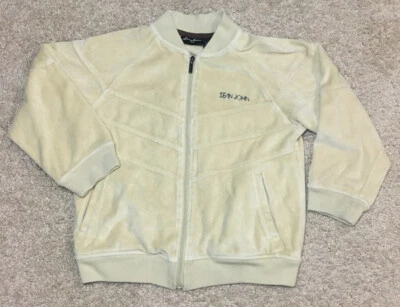 Chaqueta Camisa Niños 4T Sean John Terciopelo Cremallera Completa Beige Avena Foto 1 de 4