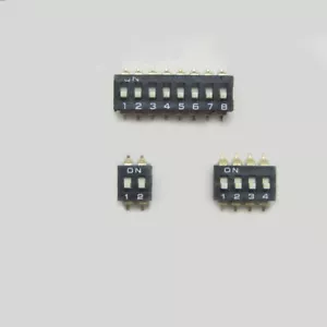 Nuevo interruptor DIP de posición de brocas de vía 2P 4P 8P negro chapado en oro 2,54 mm SMD - Imagen 1 de 1