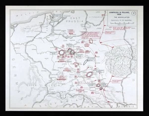 WWII Map Poland Campaign Battle Warsaw Modlin Jaworow Lwow Germany Sept 28 1939 - Picture 1 of 3