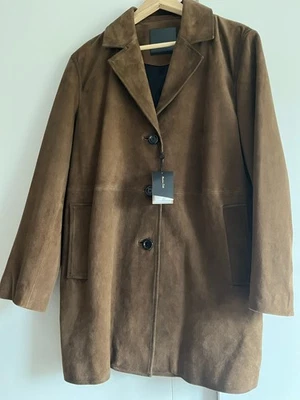 Massimo Dutti Wildledermantel, Dunkelbraun, Größe M - Bild 1 von 4