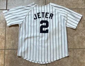 New York Yankees Derek Jeter Vintage Russel Athletic Youth Jersey Sz 7 Stitched - Picture 1 of 8
