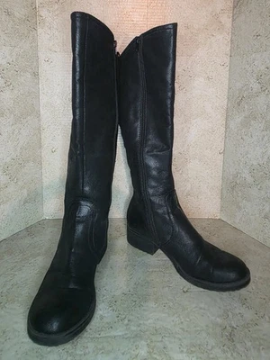 Botas de motociclista femininas Baretraps Oria2 panturrilha larga altura do joelho tamanho 8.5 sapatos de couro sintético - Imagem 1 de 4