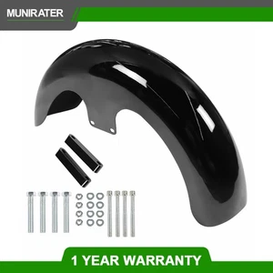 For Touring Road King Electra Glide FLHR FLHT 23" Wrap Front Fender Gloss Black - Bild 1 von 9