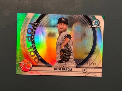 2020 Bowman Scouts Top 100 Chrome Deivi Garcia #BTP-70 (RC) Green /99 - Image 1 of 2