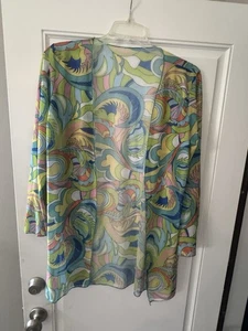 Cárdigan Groovy Boho Tropical Abierto Frontal Malla Natación Cubre - Para Mujer Talla M/L - Imagen 1 de 13