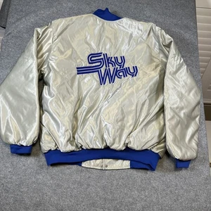 Vintage Skyway Jacket Mens XL Satin Bomber Scoreboard Sportswear 80s USA - Picture 1 of 8