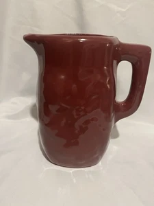 Bybee Art Pottery KY USA 7” Burgundy Red Clay Pitcher Jug Vintage Retired - Picture 1 of 8