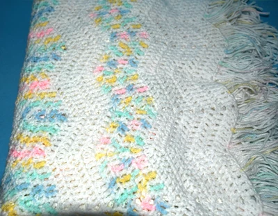 BEAUTIFUL NEW  HANDMADE BABY BLANKET ~ 36" x 45" ~ KNIT ~ NEVER USED! - Image 1 of 4