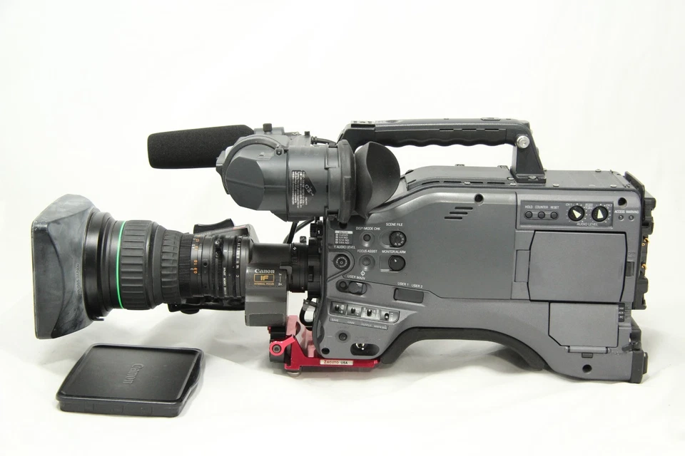 Panasonic AJ-HPX500P P2 Camcorder with Canon J20a x 8 B4 IRS w 2x extender lens - Image 1 of 4
