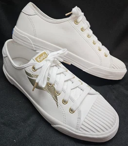 Women's 9.5 KEDS White Leather Sneakers WH63556 Dream Foam Athletic Shoes - Picture 1 of 11